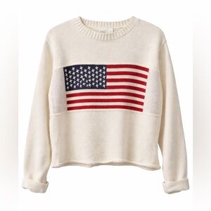 Vintage Made in USA American Flag Cotton Knit Sweater M